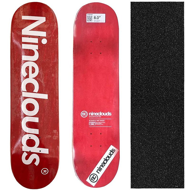 Shape Profissional Maple Skate Nineclouds Redwood 8.0 (Grátis Lixa Importada)