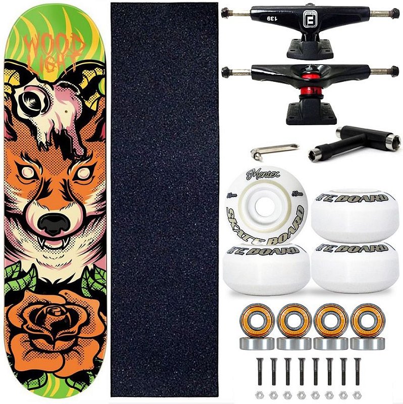 Skate Profissional Completo Shape Wood Light 8.0 Foxrose Truck Fun Light