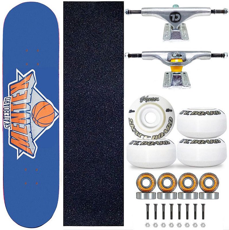 Skate Completo Profissional Shape Mentex 8.0 Basket Blue Truck City Line