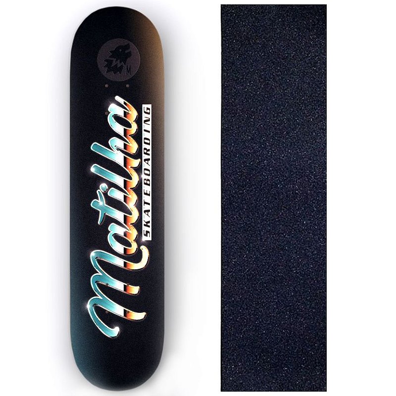 Shape Matilha Skate Fiber Glass 8.0 Super Premium Black Brand + Lixa de Brinde