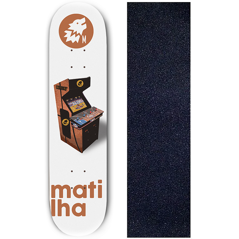 Shape Matilha Skate Profissional Retro Fliperama 8.0 + Lixa de Brinde