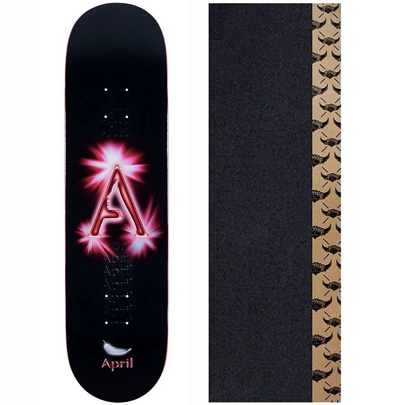Shape Maple April Skateboard 8.0 Brand Black Red + Lixa Jessup