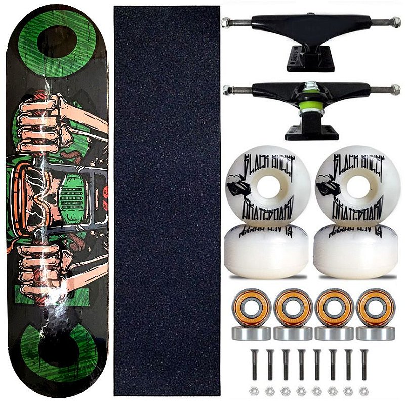 Skate Montado Iniciante Cisco Skate Green Skull 8.0 - Virtual Skate Shop |  A Skate Shop perfeita pra você