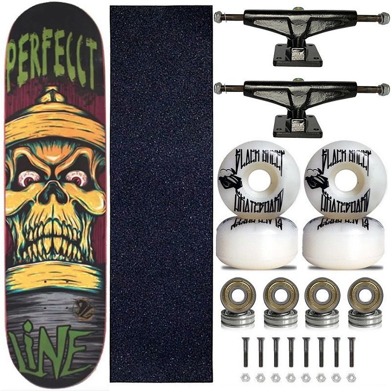 Skate Completo Shape Perfect Line 8.0 Gold Skull