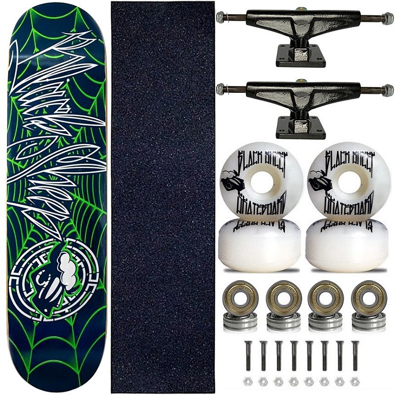 Skate Profissional Completo Shape Black Sheep 8.0 Spider