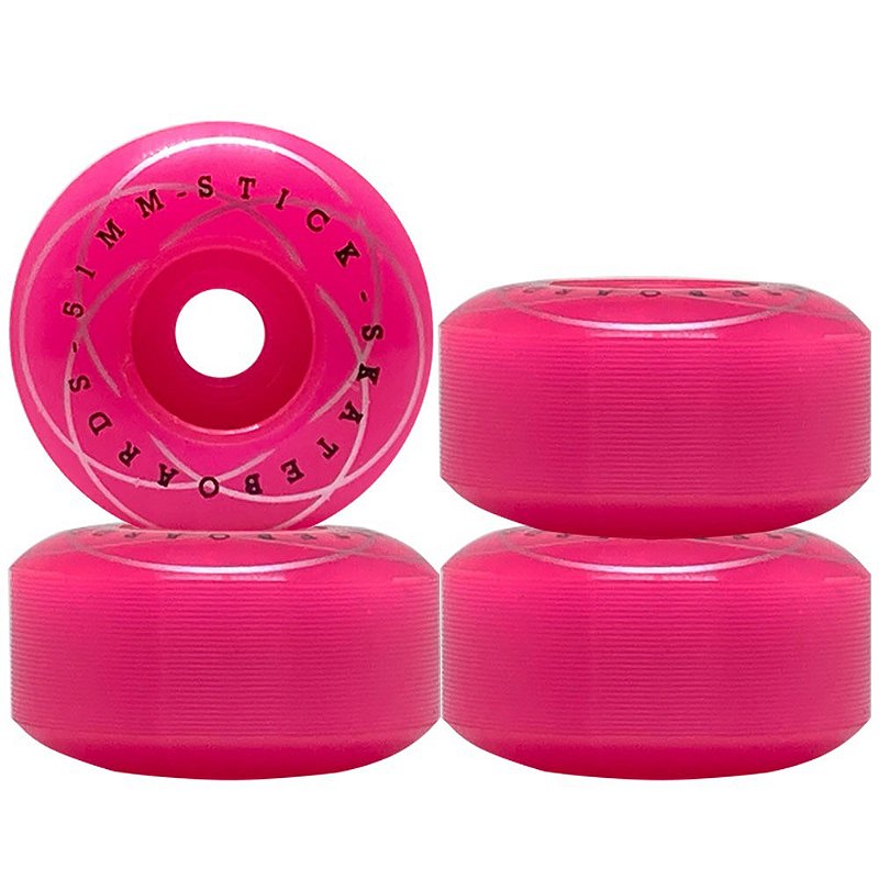 Roda Stick Skateboard Pink 51mm Speed Wheels