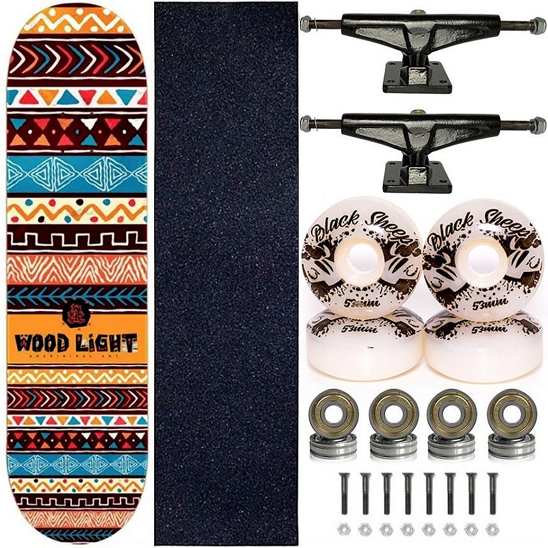 Skate Completo Shape Marfim Wood Light 8.0 Tribe