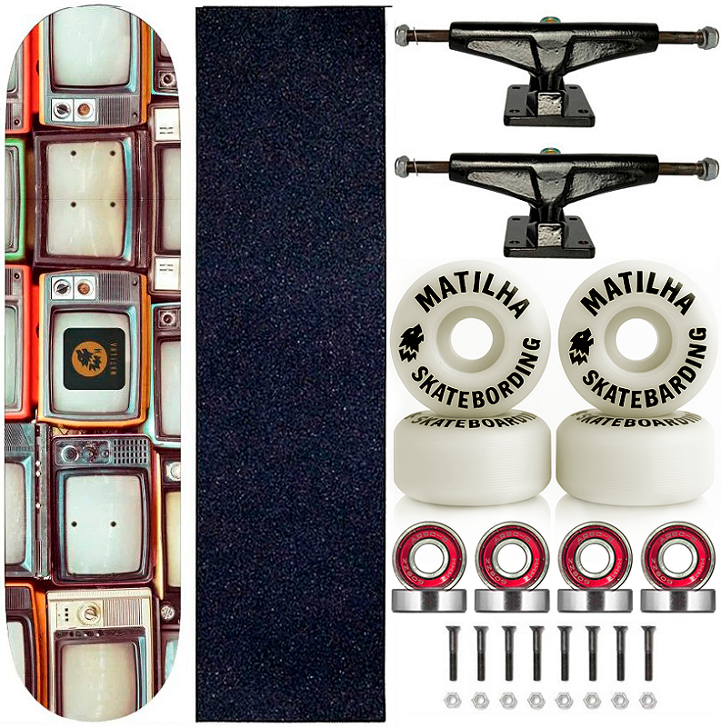 Skate Completo Marfim Matilha Skate 8.0 Retro Television