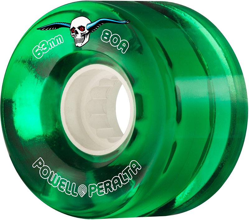 Roda Powell Peralta Clear Cruiser Skateboard Green 63mm 80A ( Jogo 4 rodas )