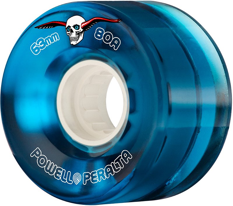 Roda Powell Peralta Clear Cruiser Skateboard Blue 63mm 80A ( Jogo 4 rodas )