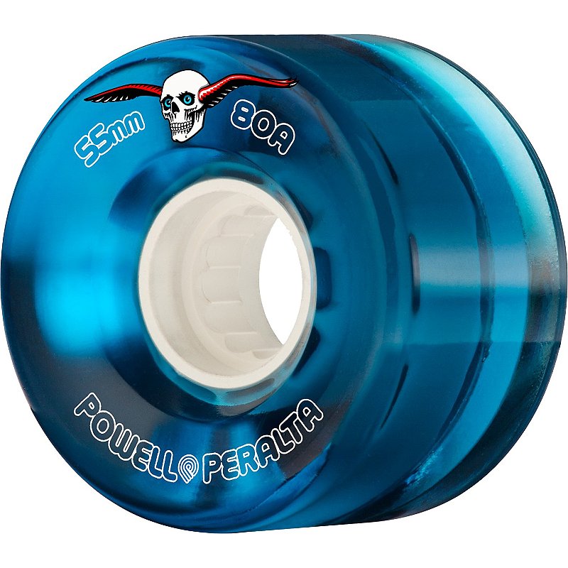 Roda Powell Peralta Clear Cruiser Skateboard Blue 55mm 80A ( Jogo 4 rodas )