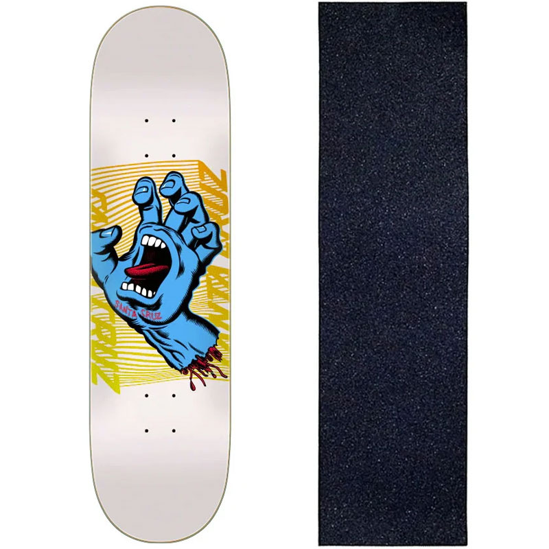 Shape Santa Cruz Skateboard Deck 8.0" Split Hand + Lixa Importada