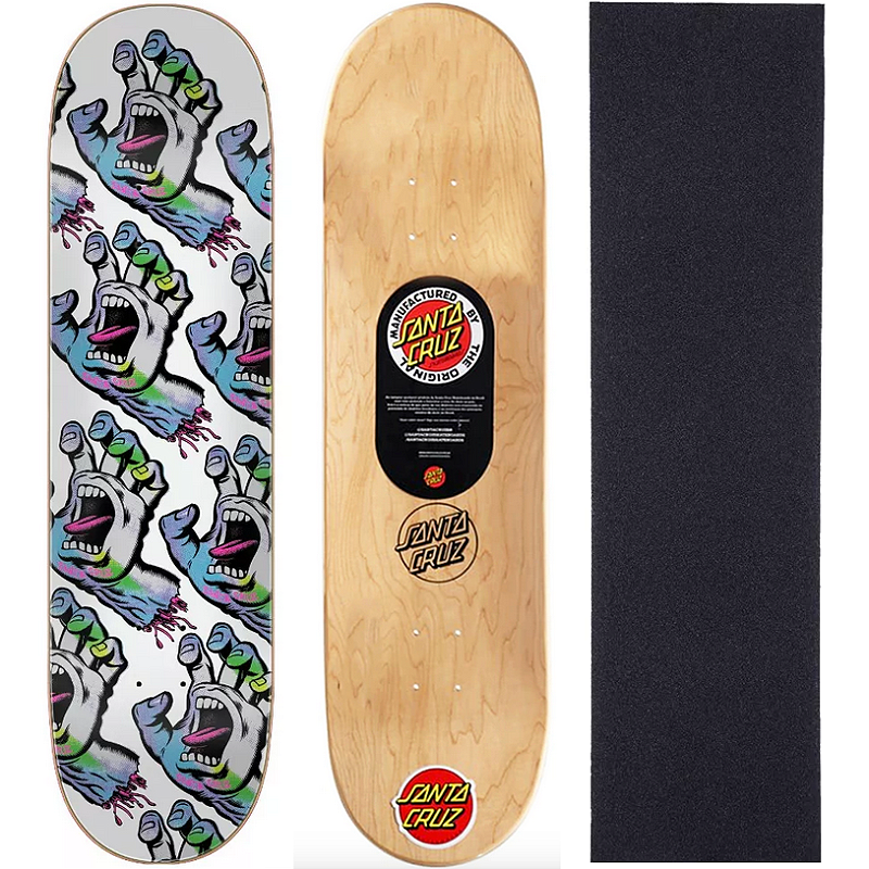 Shape Santa Cruz Skateboard 8.0" Screaming Hand Holo + Lixa Importada