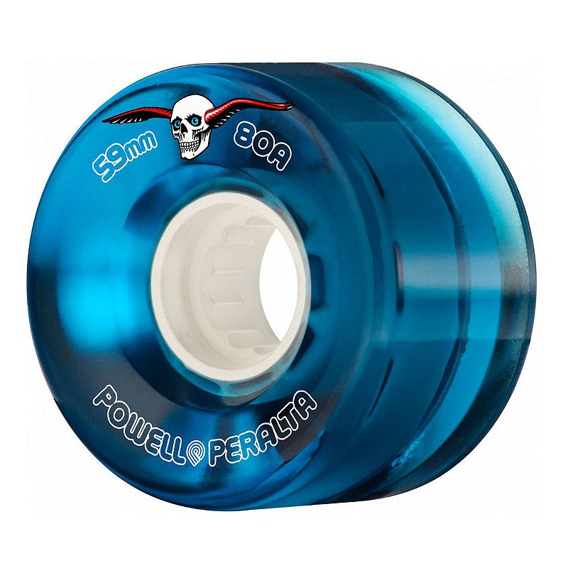 Roda Powell Peralta Clear Cruiser Skateboard Blue 59mm 80A ( Jogo 4 rodas )