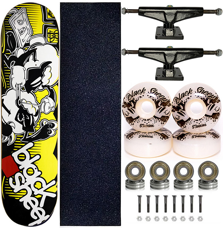 Skate Completo Shape Marfim Black Sheep 8.0 Yellow Sheeps