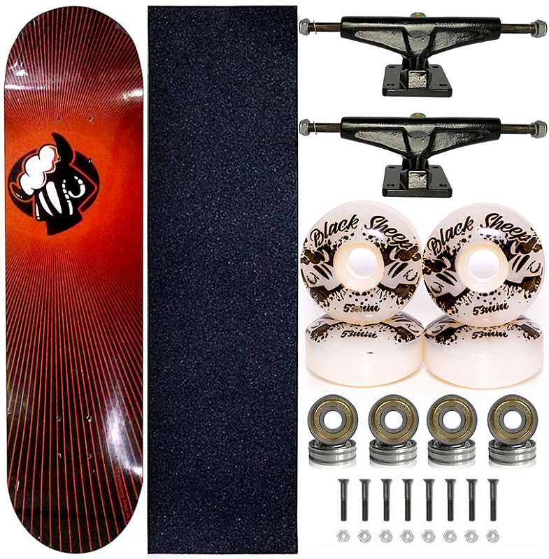 Skate Completo Shape Marfim Black Sheep 8.0 Raios Sheeps