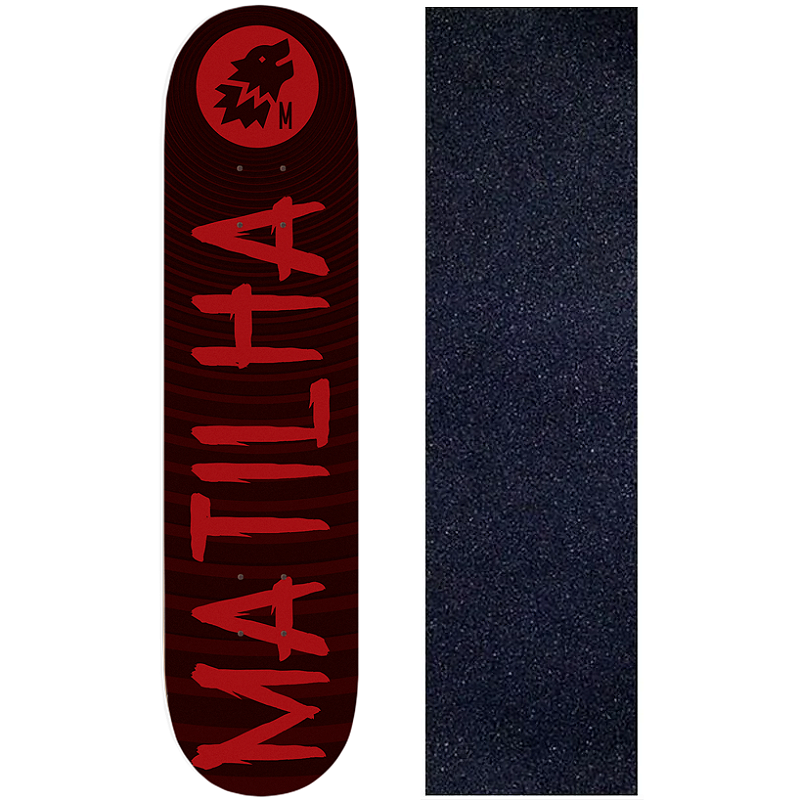 Shape Matilha Skate Profissional Black Tag Red 8.0 + Lixa de Brinde