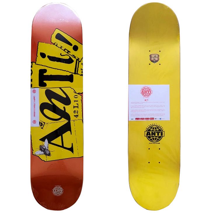 Shape para Skate Profissional Anti Action Marfim 8.0 Bee