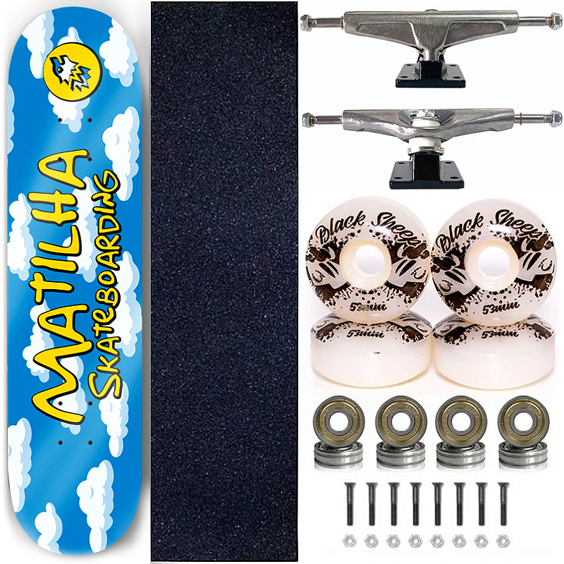 Skate Montado Semi Profissional Shape Matilha 8.0 Clouds