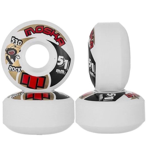 Rodas Moska Rock 51mm Dureza 53D Branca