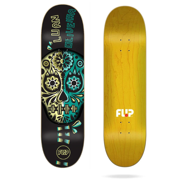 Shape Maple Flip Skateboards 8.25 Luan Oliveira Mexican Skull