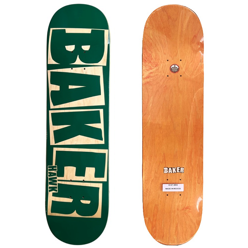 Shape Maple Baker Brand 8.25 Hawk Green Tag Gold