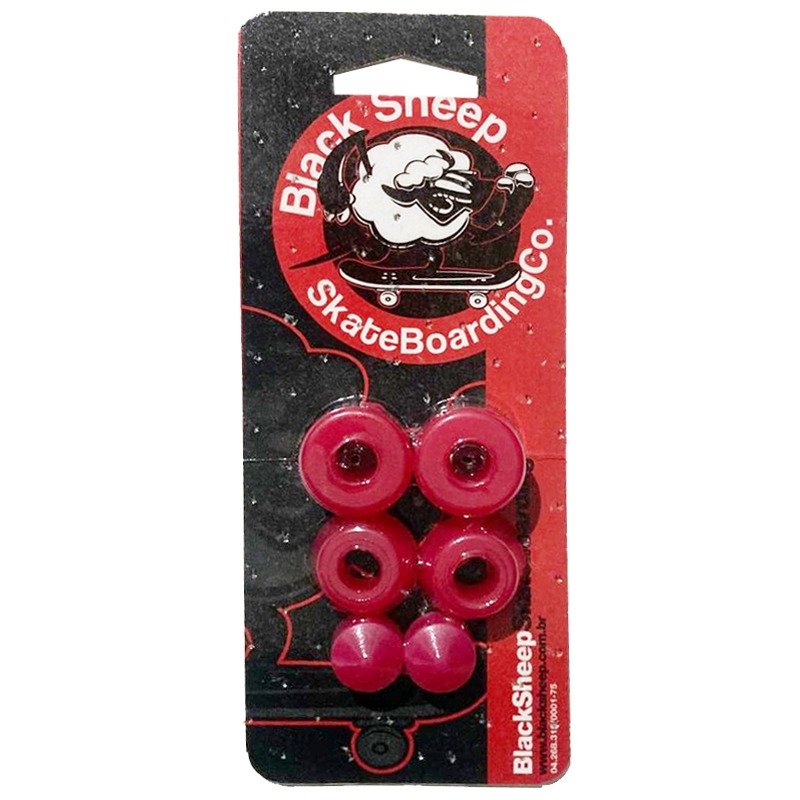 Amortecedor Skate Black Sheep Para Trucks Barril Com Chupeta Vermelho
