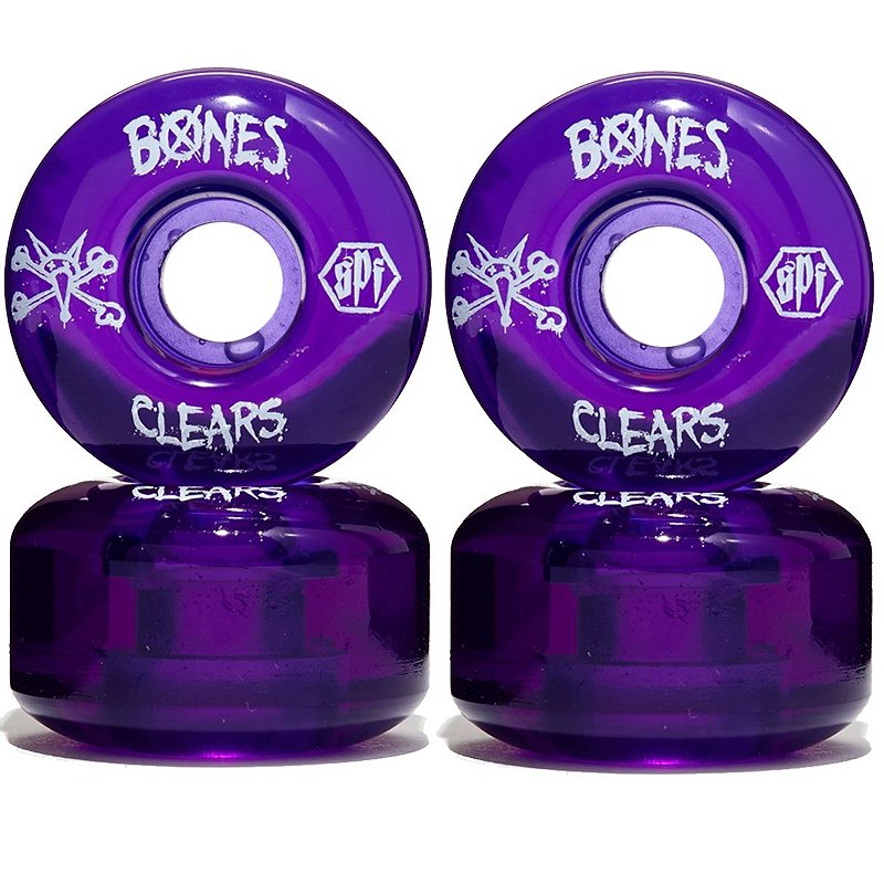 Roda Bones Original SPF Clears 56mm cor Purple ( jogo 4 rodas )