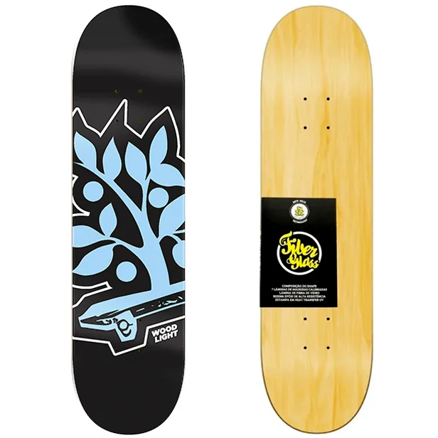 Shape Wood Light Skate 8.25 Marfim Black Tag Blue (Fiber Glass)