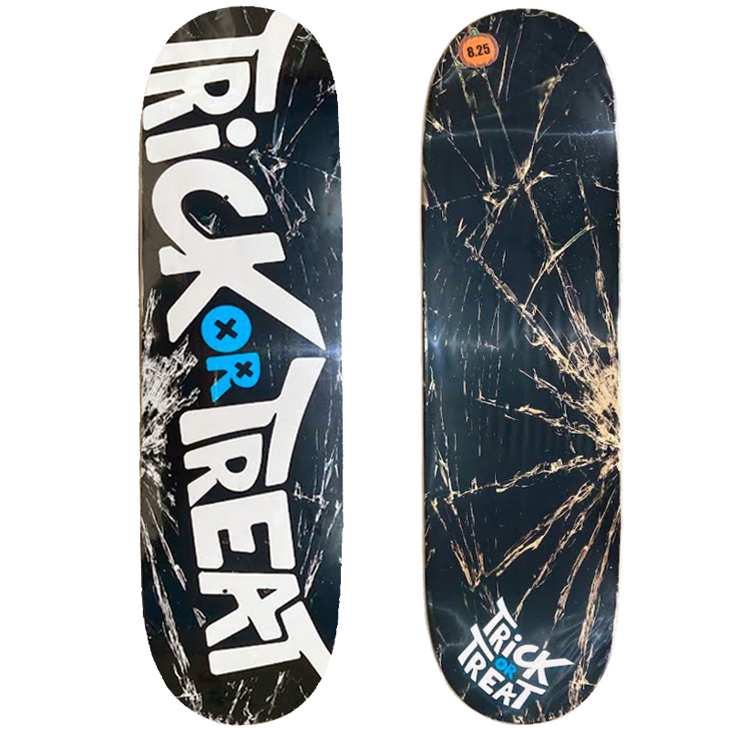 Shape para Skate de Marfim Trick or Treat 8.25 Logo Black Glass