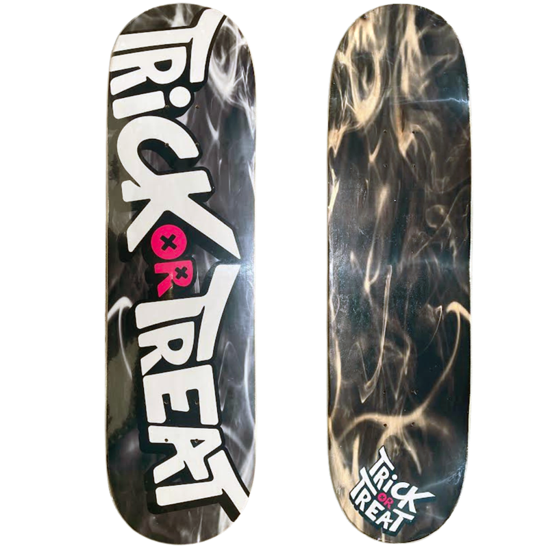 Shape para Skate de Marfim Trick or Treat 8.0 Logo Smoke