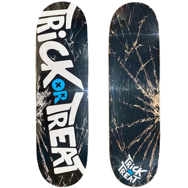 Shape para Skate de Marfim Trick or Treat 8.0 Logo Black Glass