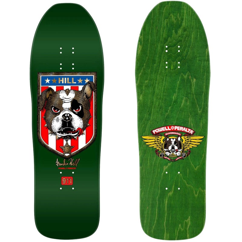 Frankie Hill Bulldog Reissue Skateboard Deck 10.0" Green / Gold Foil