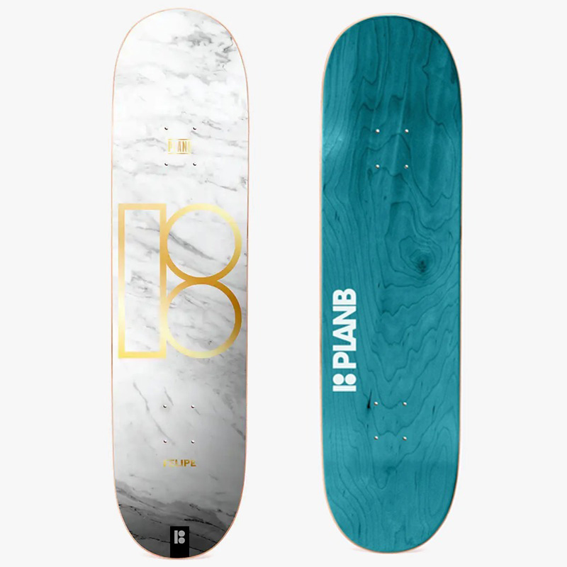 Shape de Maple Plan B Skate 8.25 White Marble Twin Felipe Gustavo