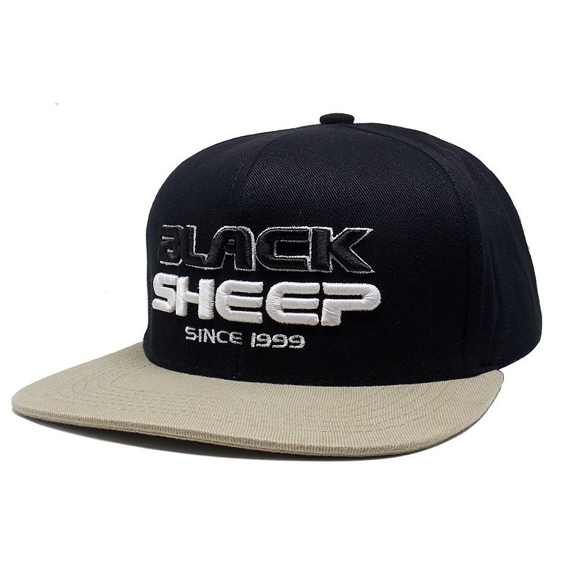 Boné Black Sheep Aba Reta Preto e Bege