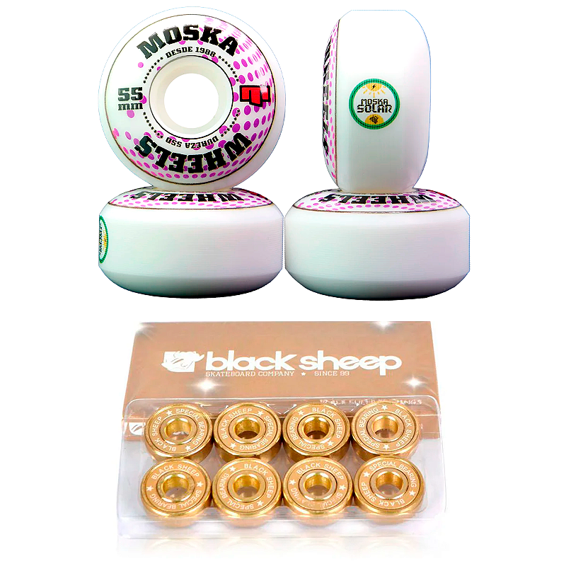 Roda Moska 55mm Rock + Rolamento Black Sheep Gold