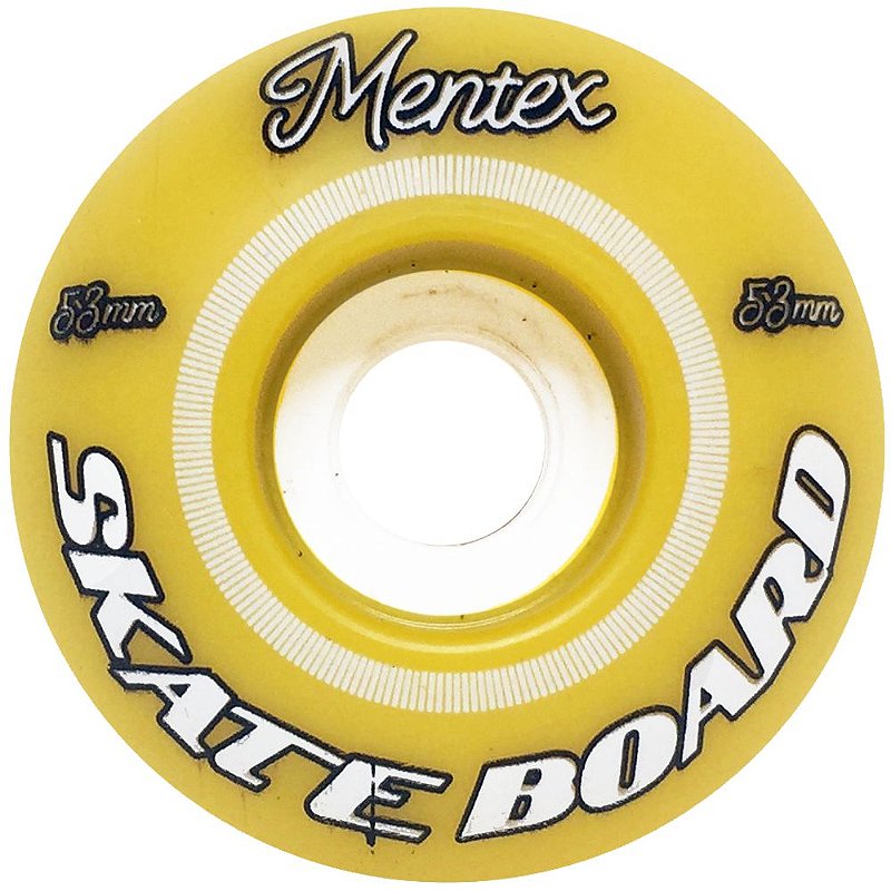 Roda para Skate Mentex 53mm Amarela ( jogo 4 rodas )