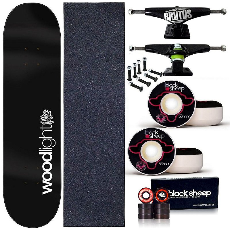 Skate Profissional Completo Shape Wood Light 8.0 Blackout