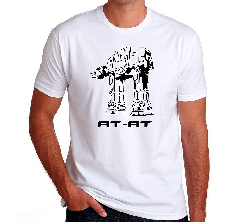 Camiseta Branca Star Wars  Veiculo AT-AT