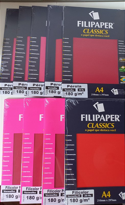300+ Papéis Novos Vermelhos (cada papel sai R$ 0,55)