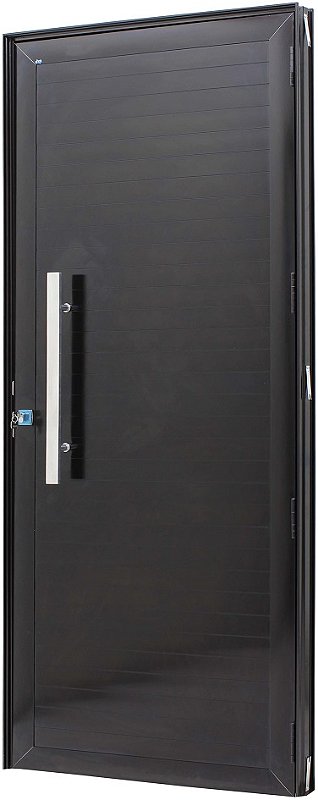 Porta Lambril Alumínio Preto Puxador Fechadura Perfecta Max Jap