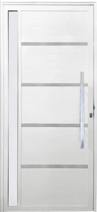 Porta Lambril Friso 1 Visor Vdr. Boreal Puxador Alumínio Branco