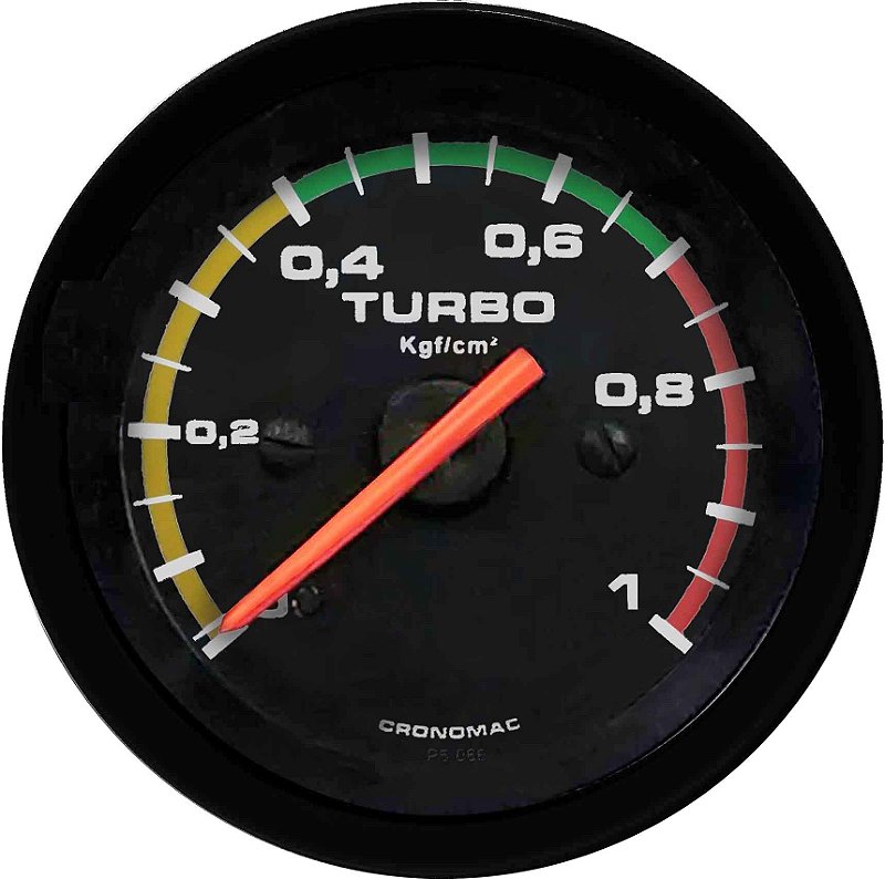 Manômetro Pressão Turbina 1KGF COM FAIXA 52mm Street/Preto