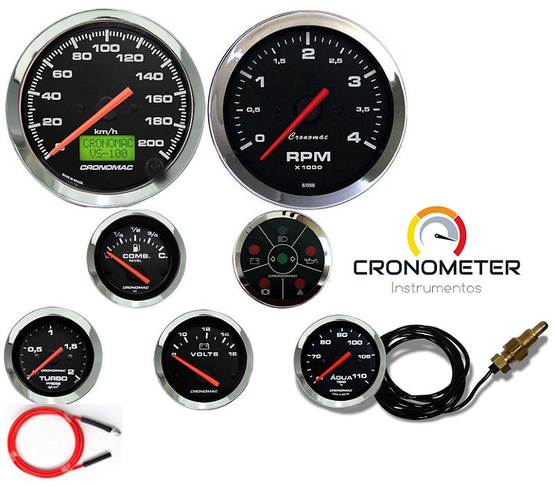 Kit 7 Instrumentos Linha Diesel - Velocímetro Eletrônico e