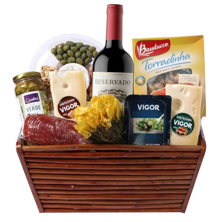 Cesta de Vinhos e Queijos