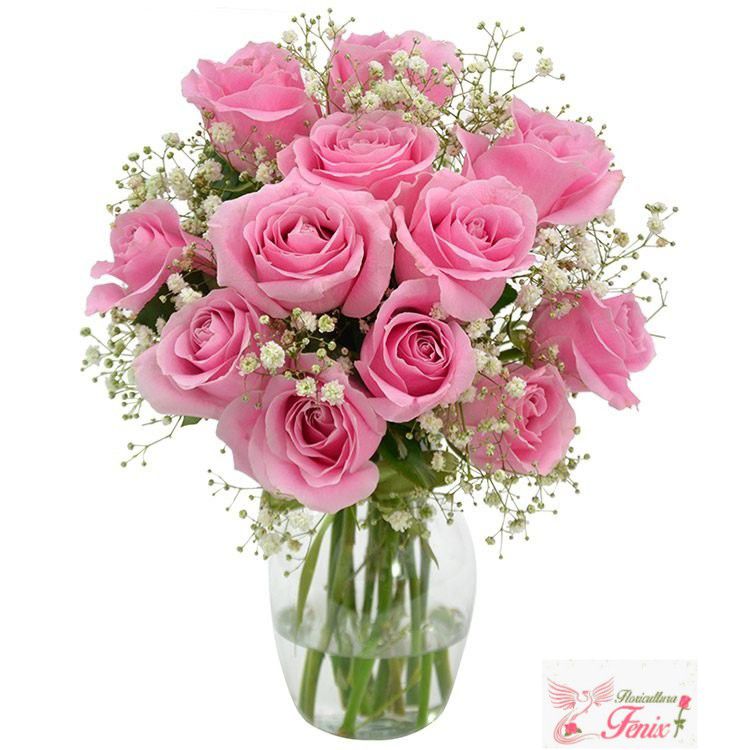Elegância das rosas cor de rosa - Fênix Floricultura - Flores e presentes