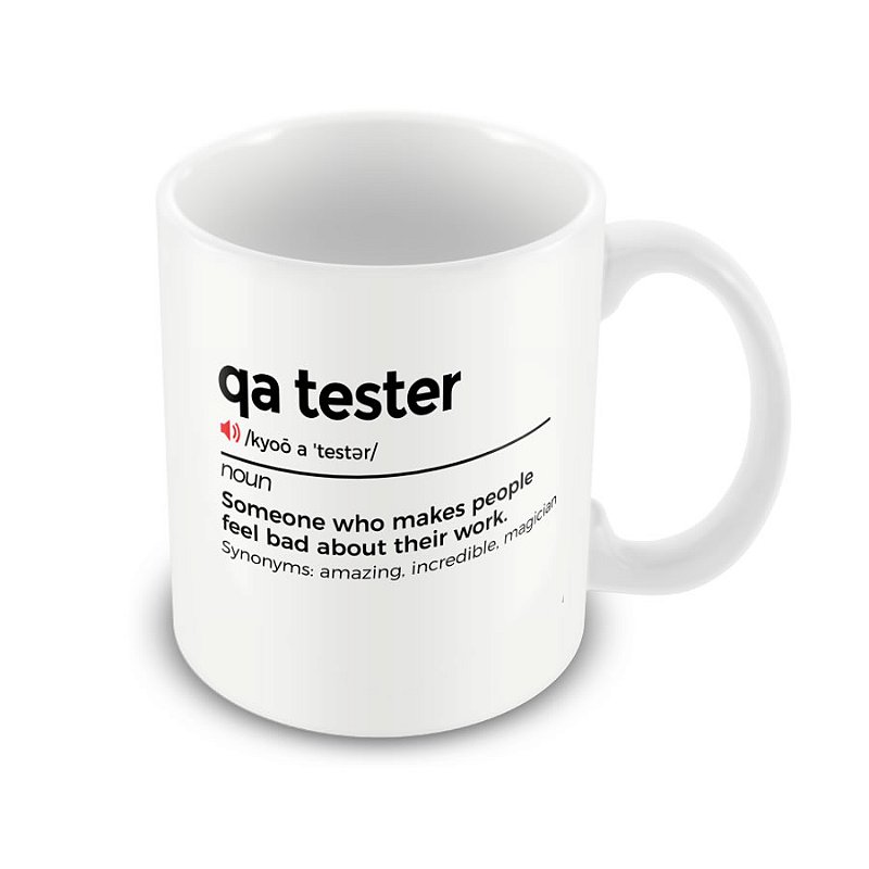Caneca QA Tester Definition Caneca do Dev Canecas e produtos de