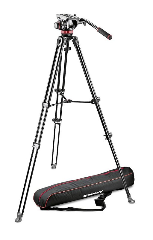 Tripé Manfrotto MVK502AM-1 com cabeça MVH502AH (suporta até 7kg
