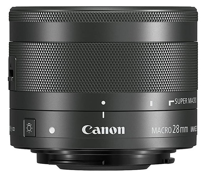 【美品】 Canon EFM 28mm f/3.5 Macro IS STM Lente CANON EF-M 28mm F/3.5 MACRO IS STM - Loja dos Marios