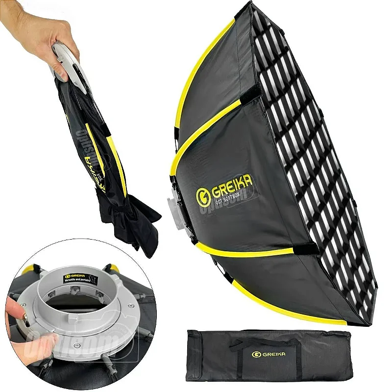 Softbox Greika GK3-120 Octa Montagem Rápida Bowens com Grid